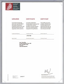 European patent certificate